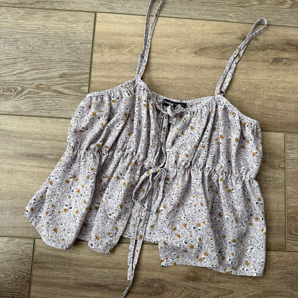 Shein Tie Front Halter Top